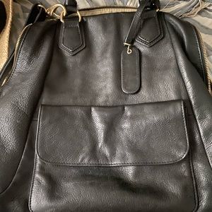 Cynthia Rowley black leather large purse handbag crossbody